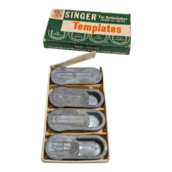 Vintage Singer 160668 Sewing Machine Templates For Buttonholers Set READ - Picture 5 of 6